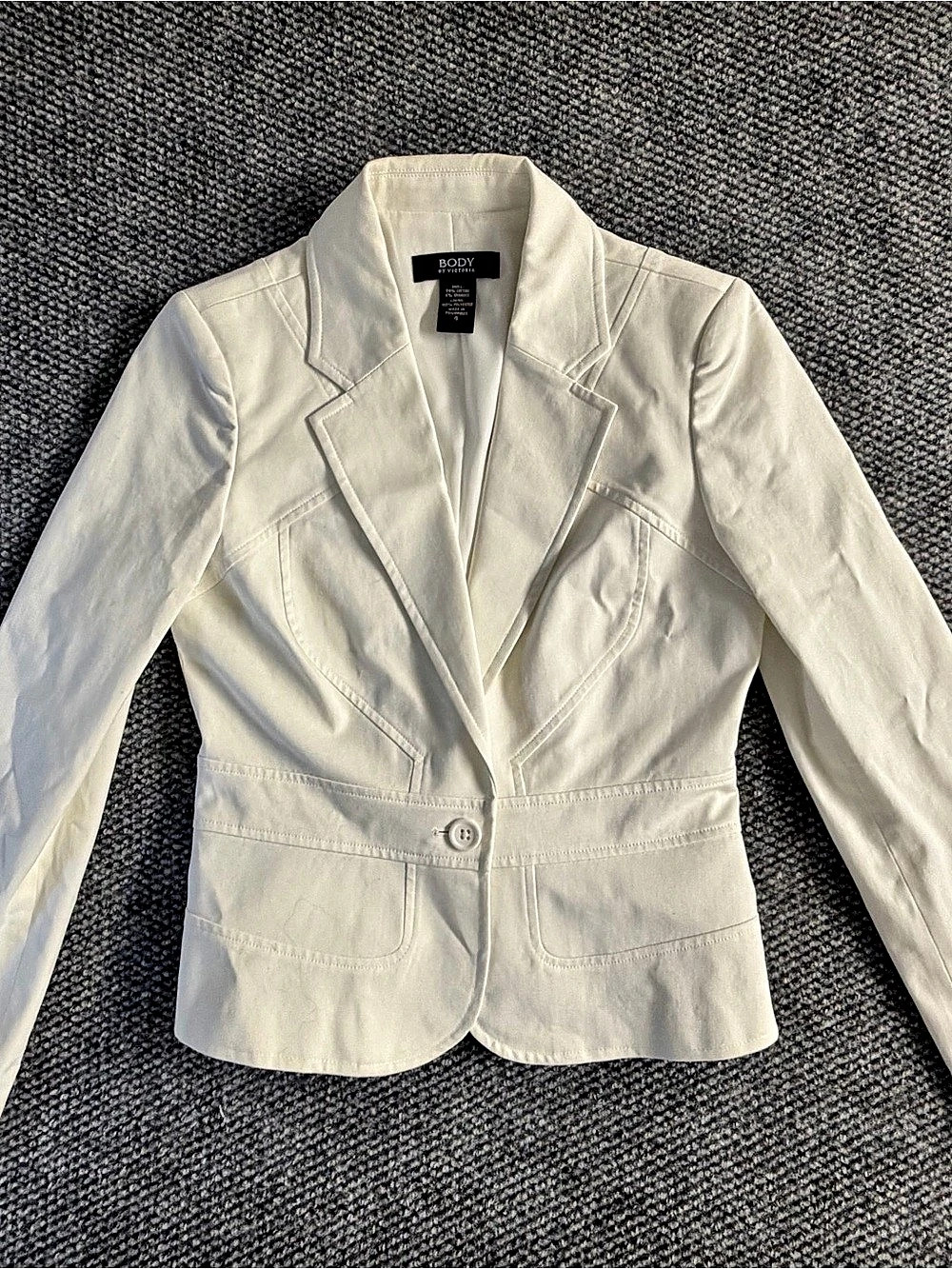 Vintage Body by Victoria Women's Cotton Blazer in White Size 4